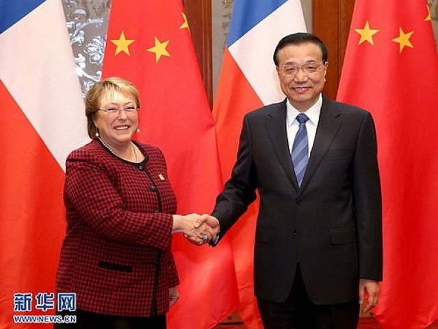 En Encuentro con Presidenta Bachelet de Chile, Li Keqiang Destac&oacute; Promoci&oacute;n de Cooperaci&oacute;n de Beneficio Mutuo y Ganar-Ganar entre China y Chile y China-Am&eacute;rica Latina
