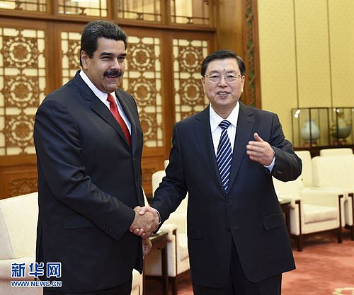 Zhang Dejiang Meets with Venezuelan President and Costa Rican President Respectively
