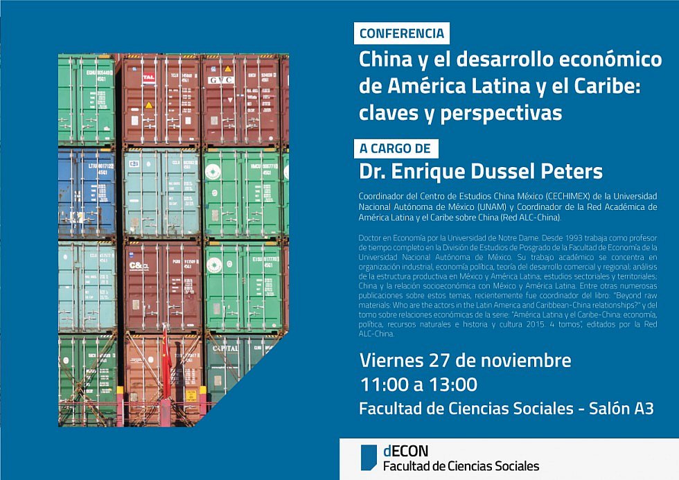 Conferencia: &ldquo;China y el desarrollo econ&oacute;mico de Am&eacute;rica Latina y el Caribe: claves y perspectivas&rdquo;