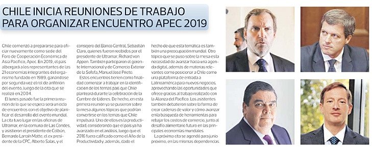 Fundaci&oacute;n inicia trabajo preparatorio para APEC Chile 2019